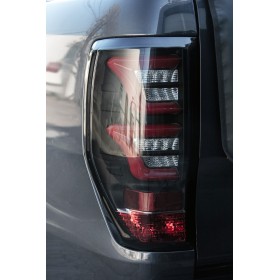 Ford Ranger LED Lights - Smoked Glass - Black Background - Red LED