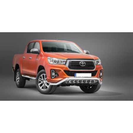 Parachoques Toyota Hilux - con garras de acero inoxidable - (De 2018 a 2020)