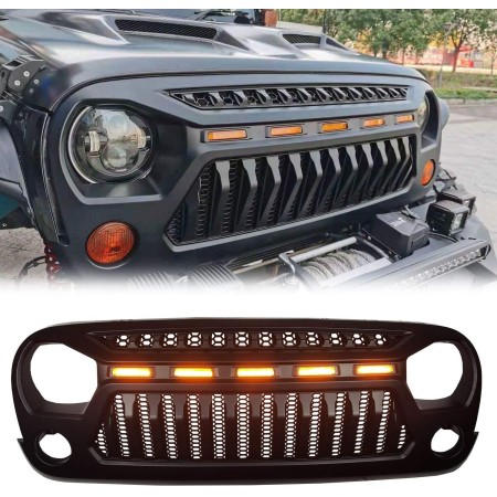 Parrilla Jeep Wrangler JK - LEDs naranjas